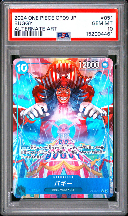 PSA 10 - Buggy OP09-051 Alternate Art Japanese - One Piece