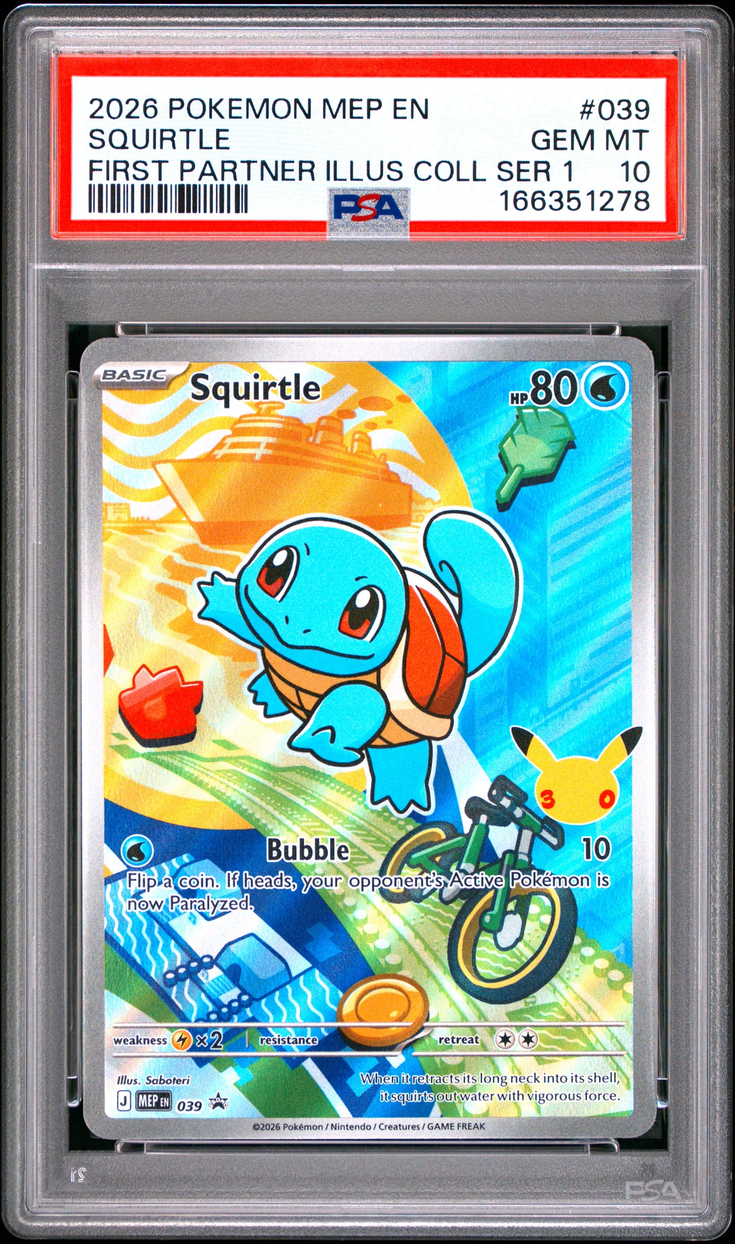 PSA 10 - Squirtle MEP039 First Partner Ilustration Coll. x278 - Pokemon