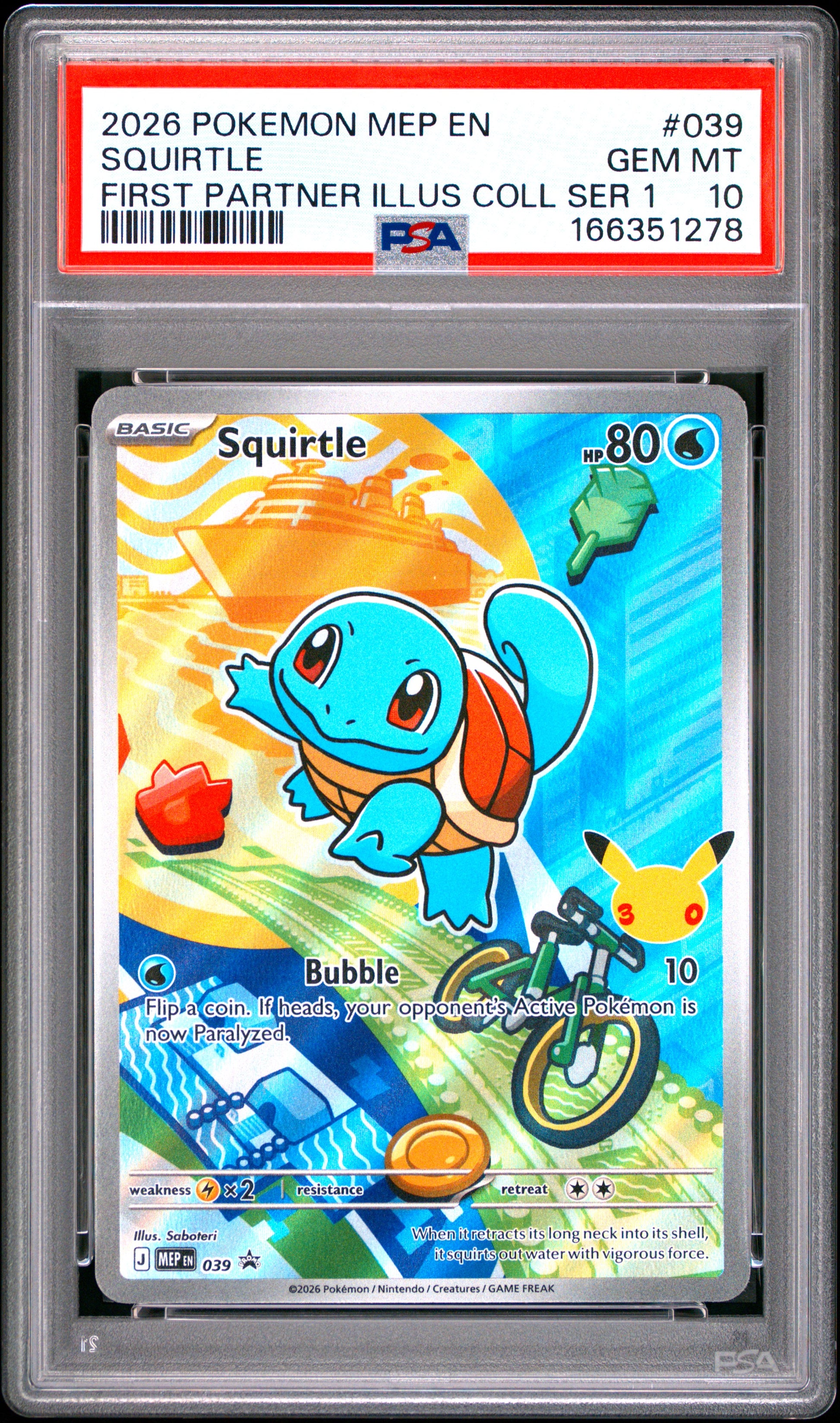 PSA 10 - Squirtle MEP039 First Partner Ilustration Coll. x278 - Pokemon
