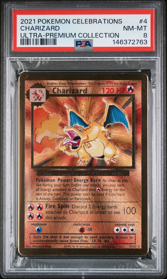 PSA 8 - Charizard 4/102 SWSH Celebrations UPC Gold Promo - Pokemon
