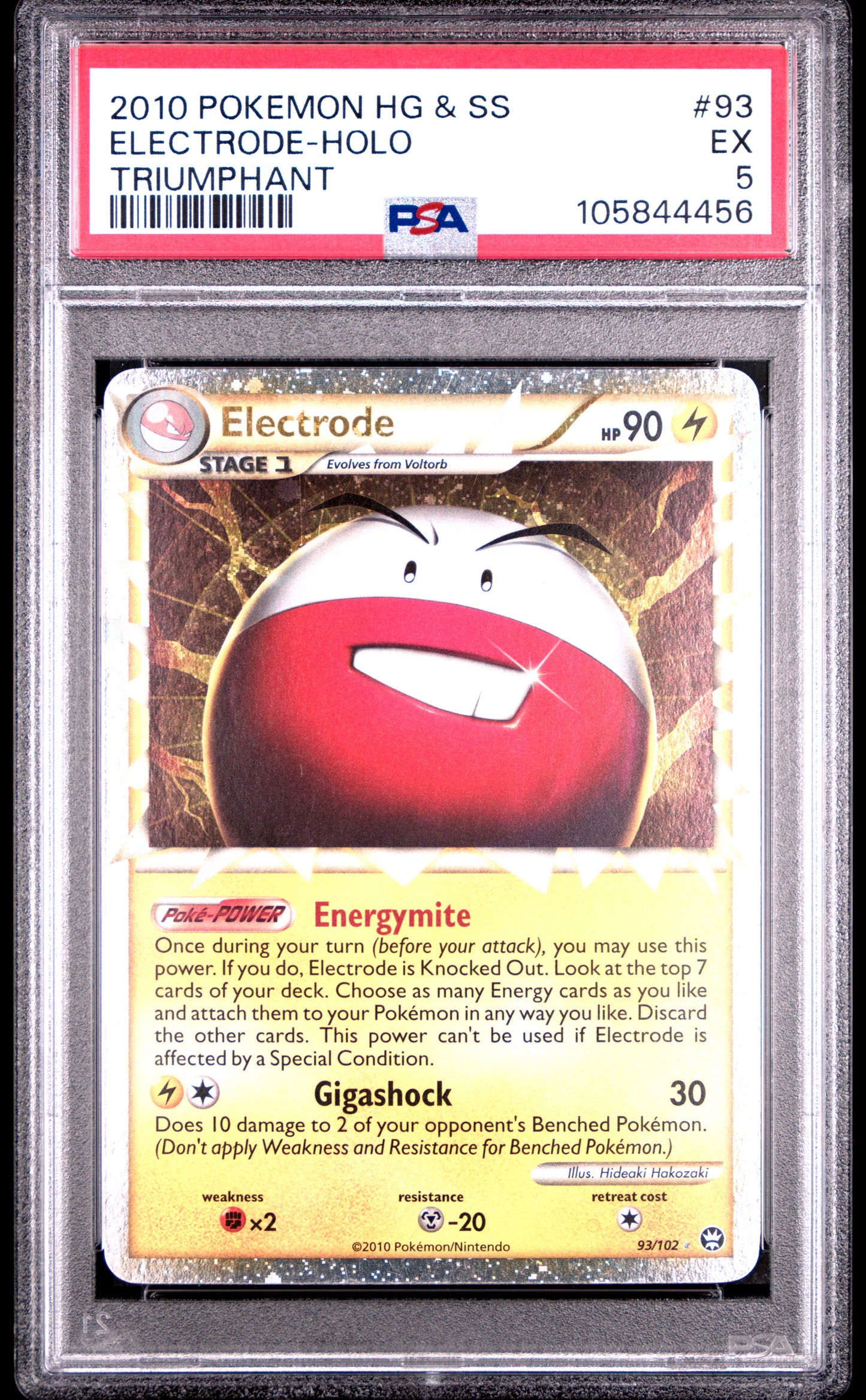PSA 5 - Electrode Prime 93/102 HS Triumphant - Pokemon