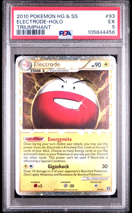 PSA 5 - Electrode Prime 93/102 HS Triumphant - Pokemon