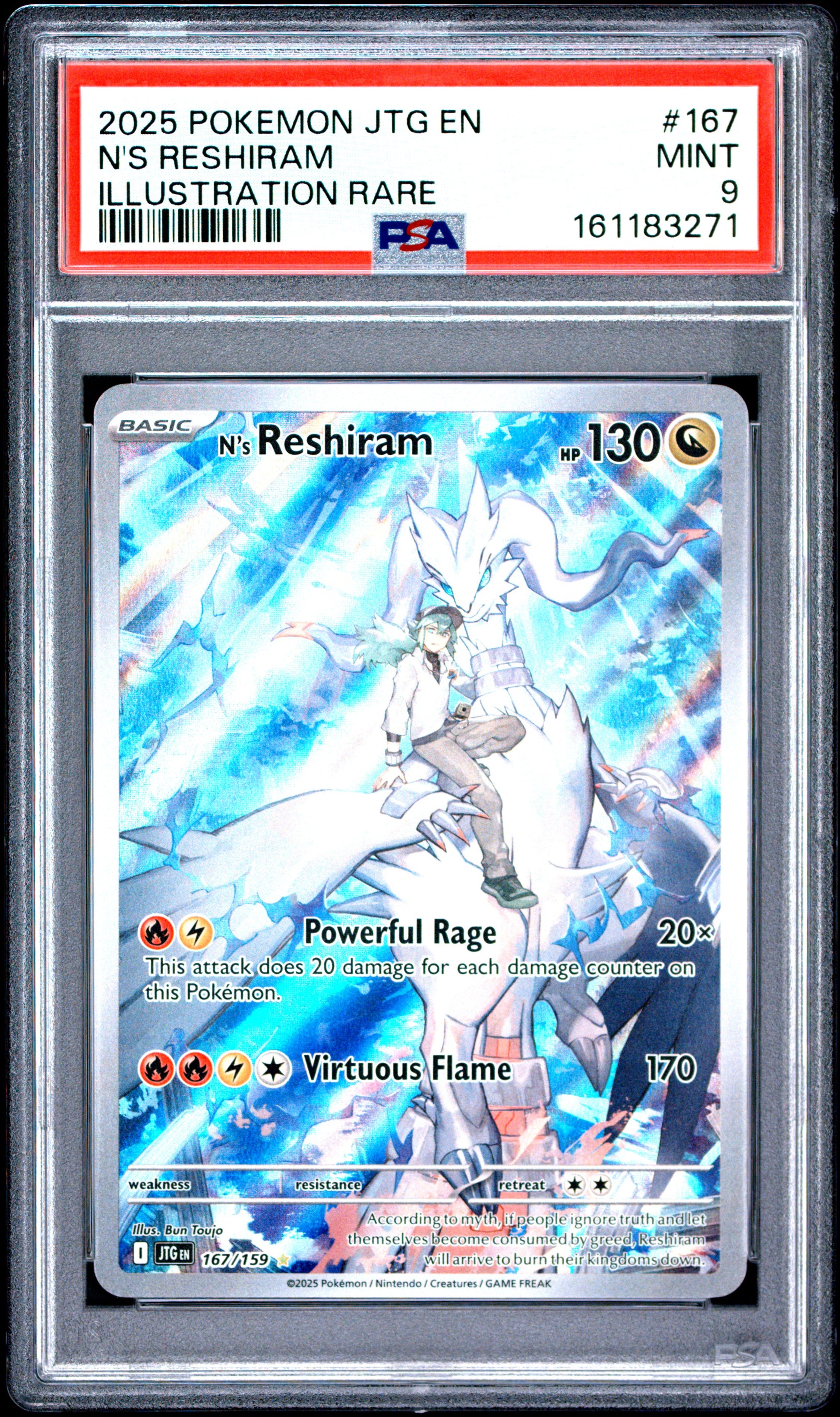 PSA 9 - N's Reshiram 167/159 IR SV Journey Together x271 - Pokemon