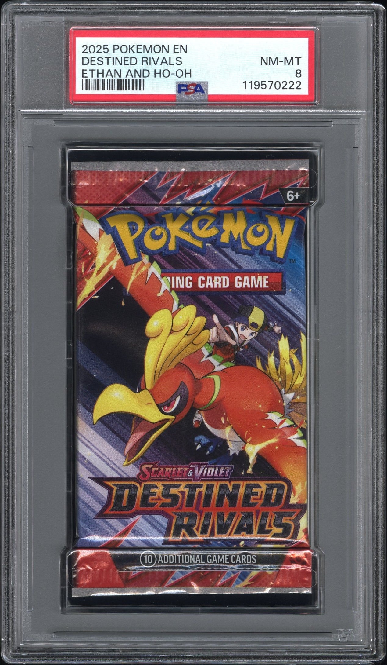 PSA 8 - Destined Rivals (Ethan and Ho-oh Art) SV Foil Pack - Pokemon