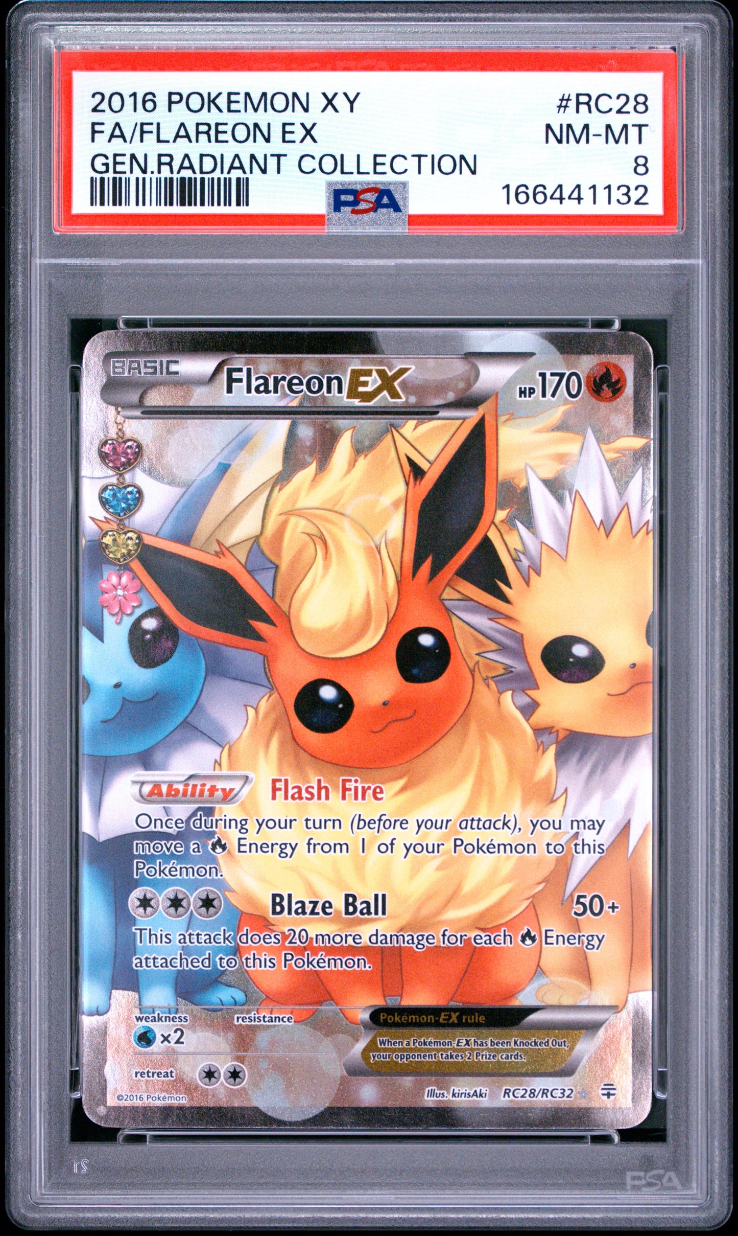 PSA 8 - Flareon EX RC28/RC32 XY Generations Radiant Collection x132 - Pokemon