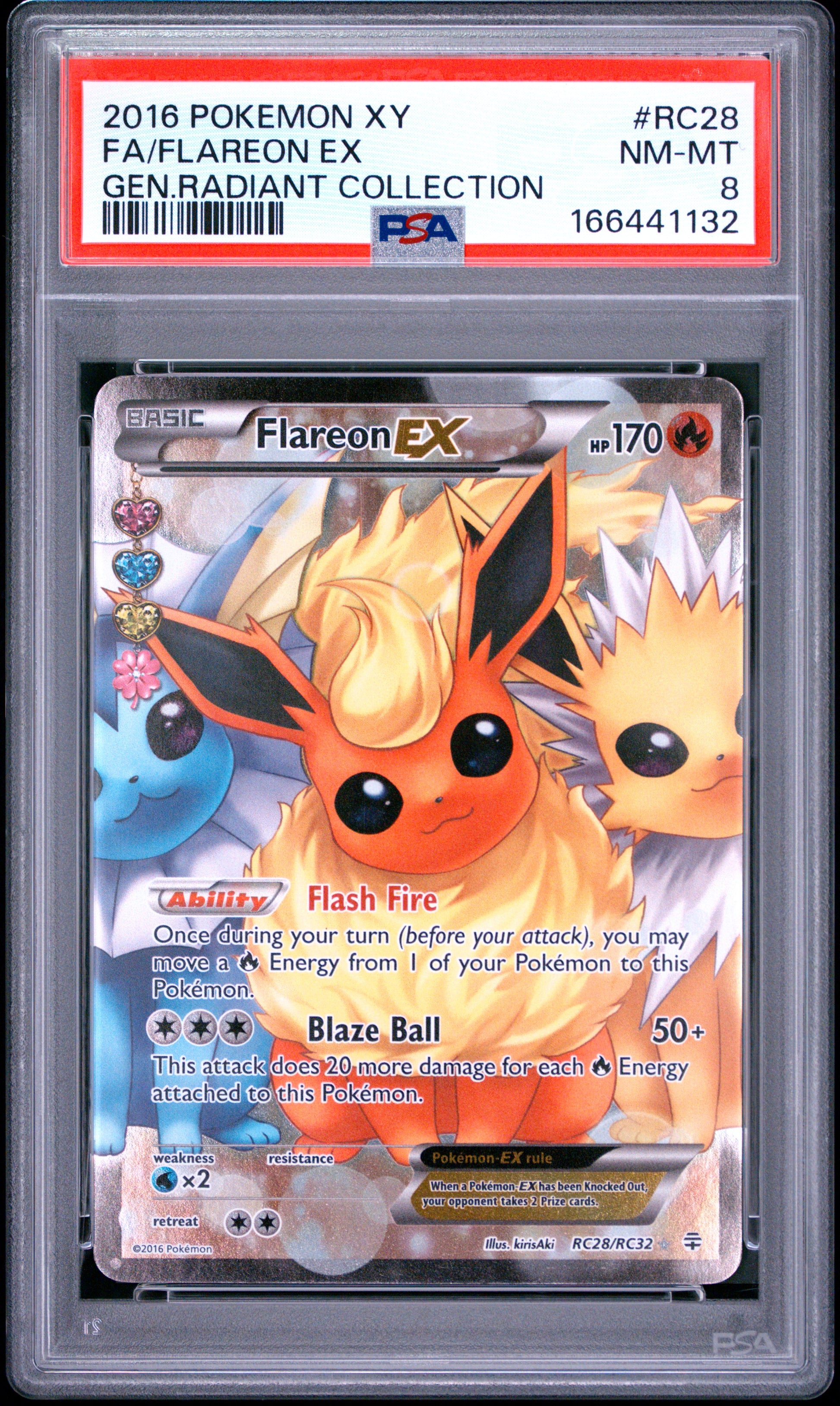 PSA 8 - Flareon EX RC28/RC32 XY Generations Radiant Collection x132 - Pokemon