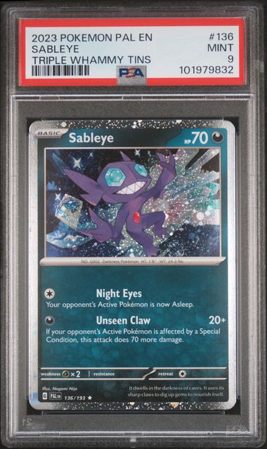 PSA 9 - Sableye 136/193 Triple Whammy Tins - Pokemon