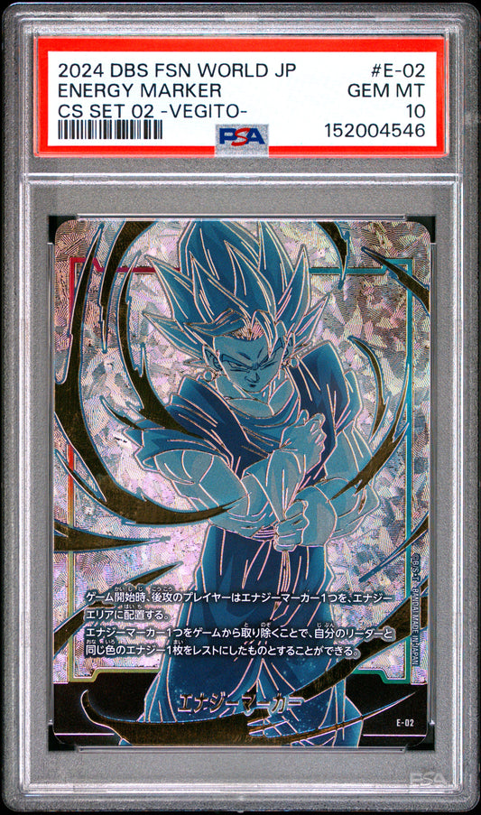 PSA 10 - Vegito CS Set 02 Energy Marker E-02 JPN Fusion World x546 - DBS