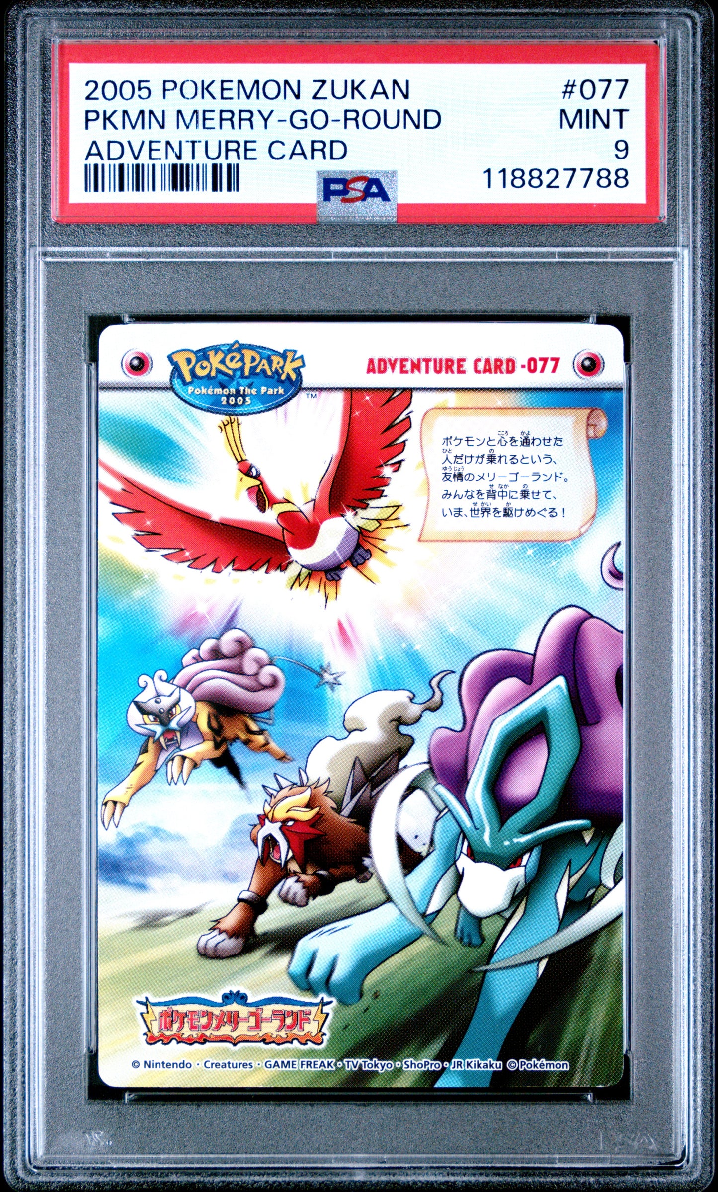 PSA 9 - Merry-Go-Round #077 ZUKAN 2005 Adventure Card - Pokemon