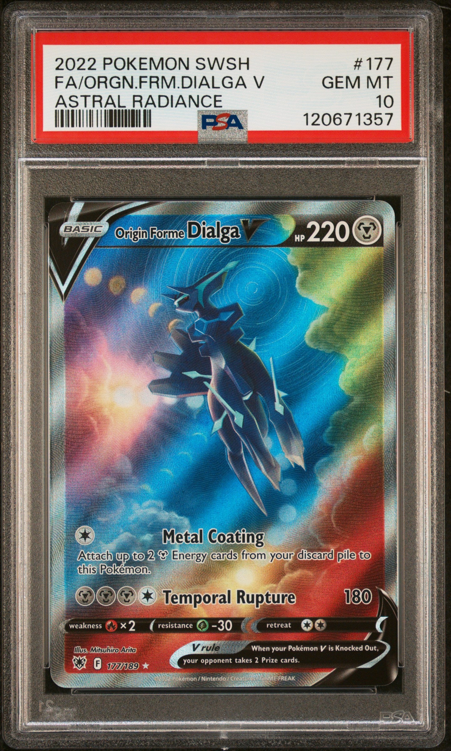 PSA 10 - Origin Forme Dialga V 177/189 SWSH Astral Radiance - Pokemon