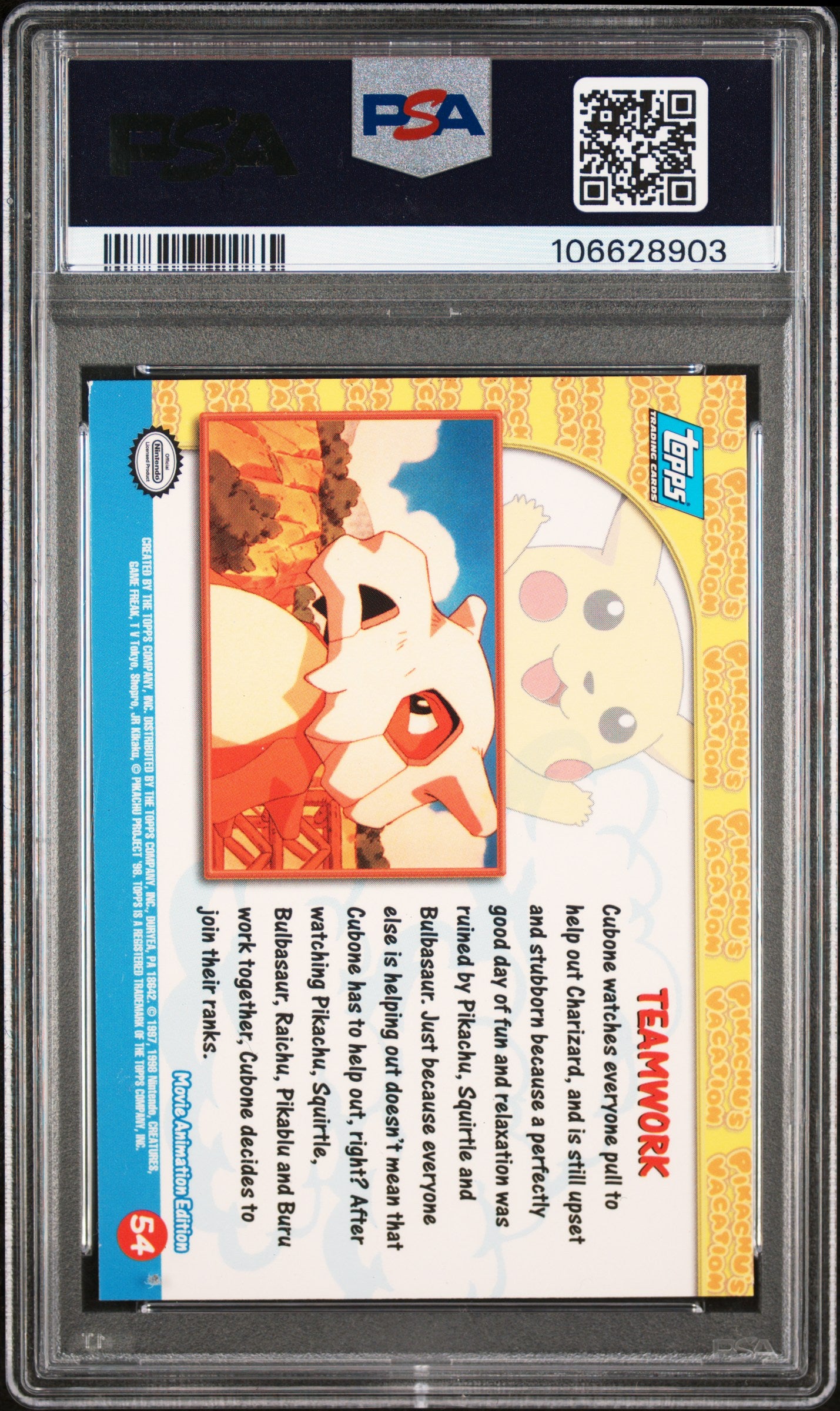 PSA 7 - Teamwork Rainbow Foil #54 1999 TOPPS Movie Edition - Pokemon