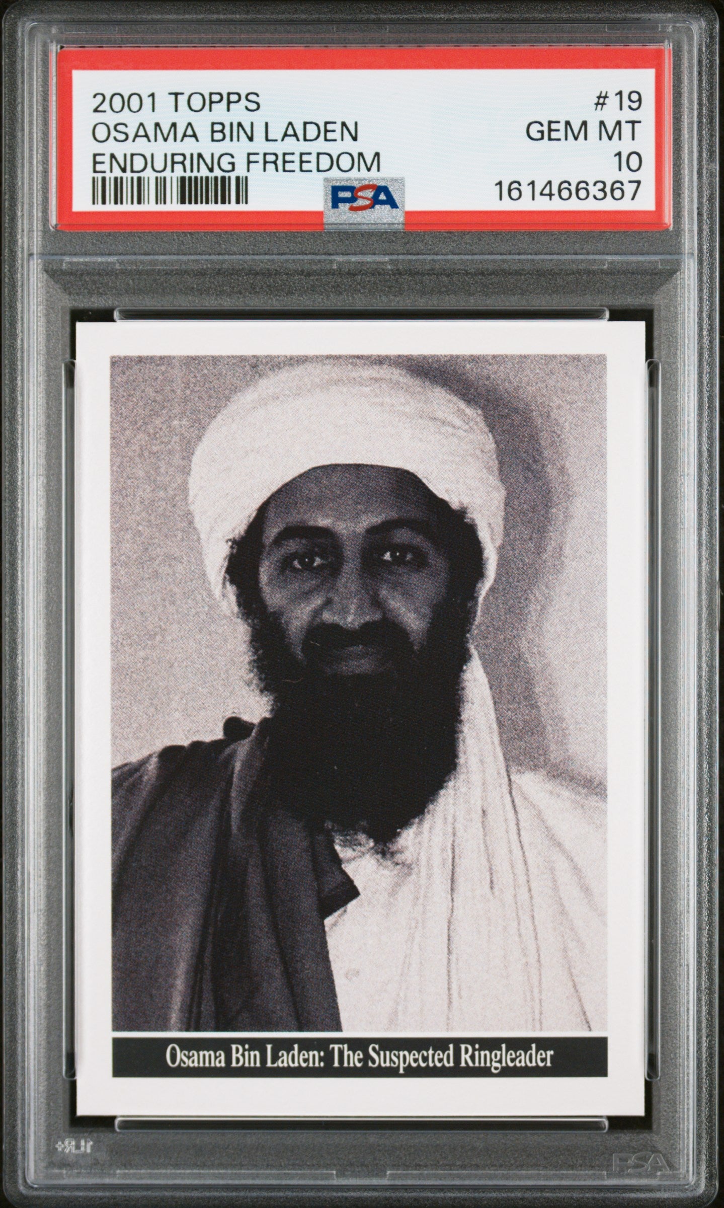PSA 10 - Osama Bin Laden #19 2001 TOPPS Enduring Freedom x366