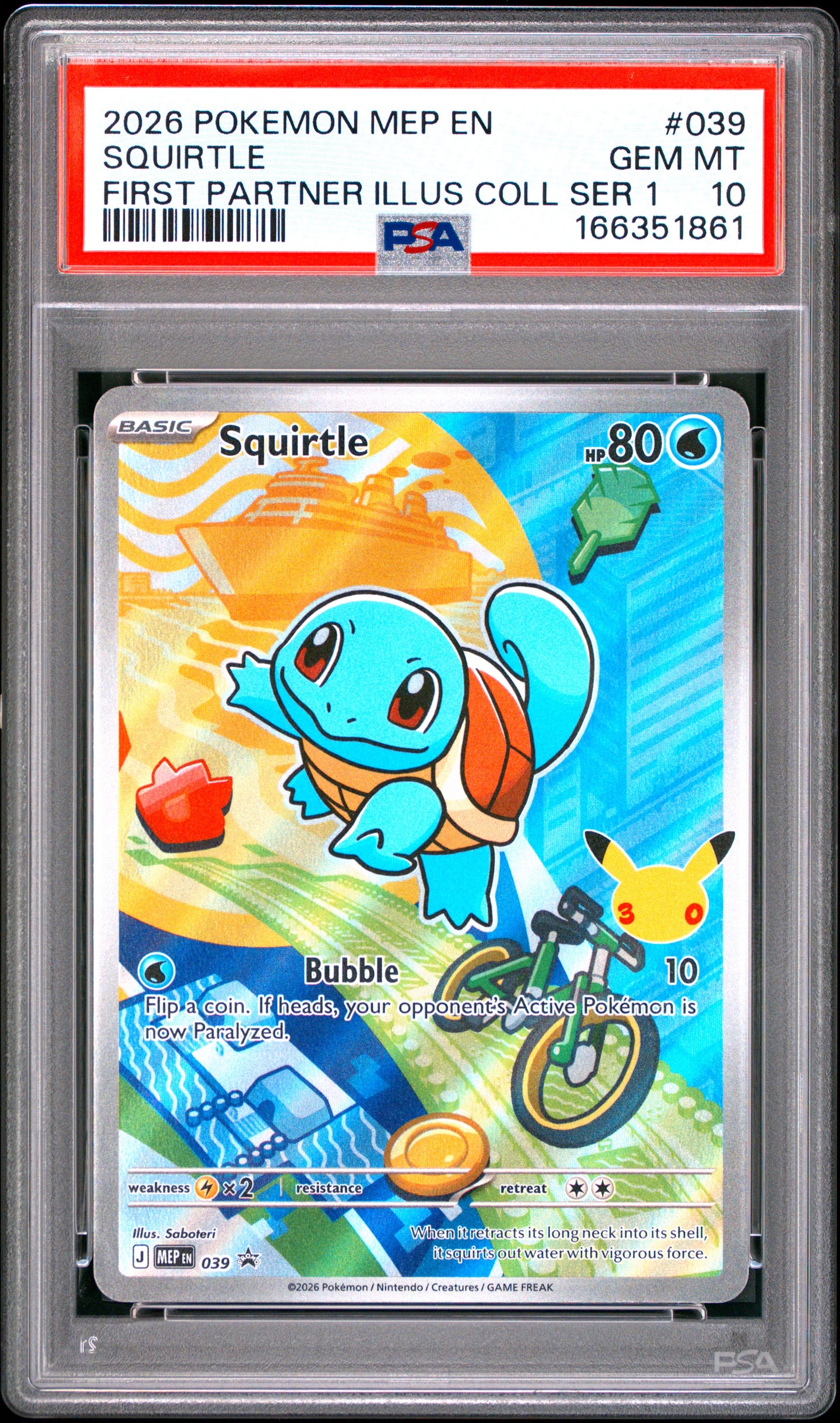 PSA 10 - Squirtle MEP039 First Partner Ilustration Coll. x861 - Pokemon