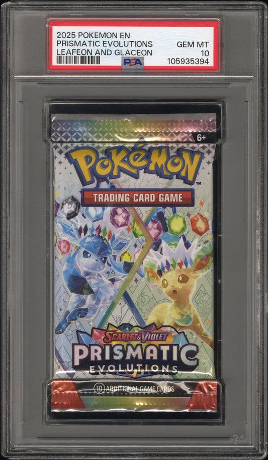 PSA 10 - Prismatic Evolutions (Glaceon Leafeon) Foil Pack - Pokemon
