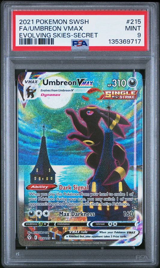 PSA 9 - Umbreon VMAX 215/203 SWSH Evolving Skies - Pokemon