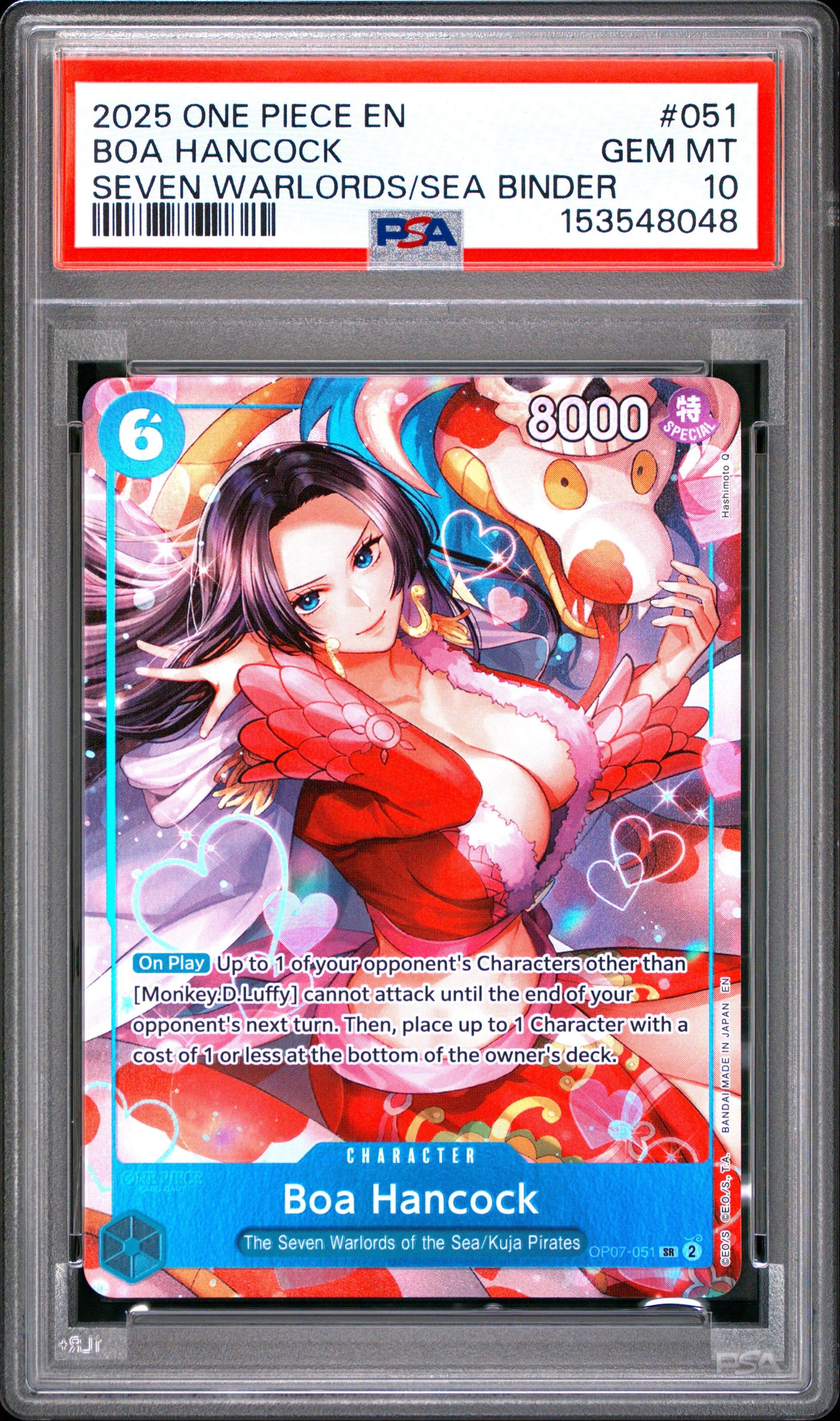 PSA 10 - Boa Hancock OP07-051 Super Rare x048 - One Piece