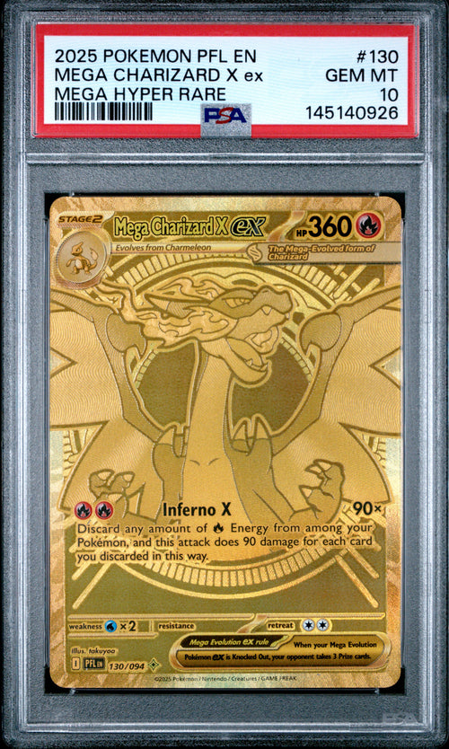 PSA 10 - Mega Charizard X ex 130/094 MEG Phantasmal Flames [VT] - Pokemon